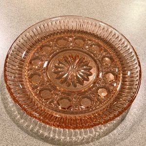 3/$20 Pink cut glass plate